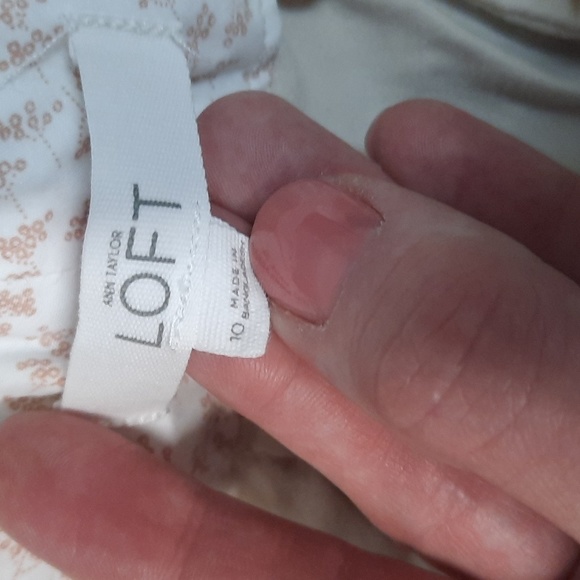 LOFT Cream Flat Front Khaki Shorts Size 10 - Picture 2 of 4